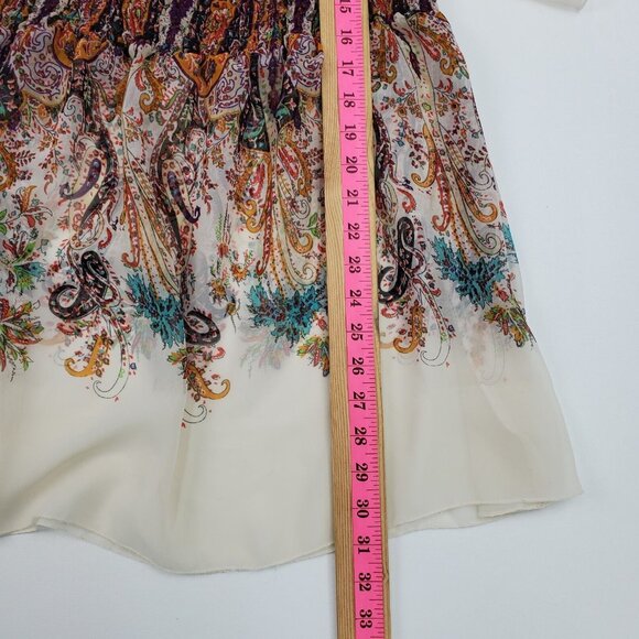 American Rag Boho Paisley Tunic Top Womens Size M Smocked Peasant Festival Flowy - Picture 11 of 11